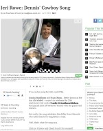 Cowboy Song, Dennis Quaintance, News and Record