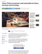 Triad Business Journal Date Night Restaurants Article