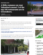 Fox8 Article featuring Print Works Bistro in top 100 Most Romantic Restaurants in USA